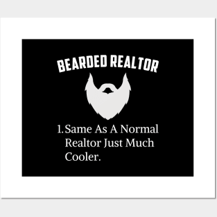 Bearded Realtor Funny Job Real Estate Agent Bearded Dad Posters and Art